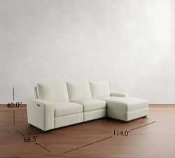 Big Sur Square Arm Power Reclining Chaise Sectional (114"-126")