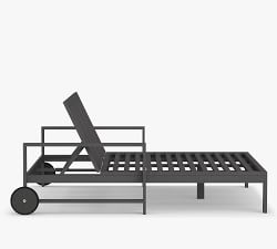 Indio Metal Outdoor Double Chaise with Wheels