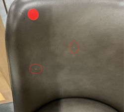 Open Box: Layton Leather Swivel Counter Stool (25.5") - Burnished Wolf Gray, Seadrift