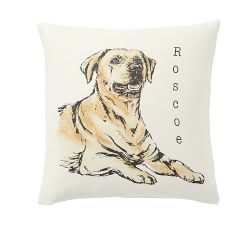 Personalized Dog Linen Pillow Cover
