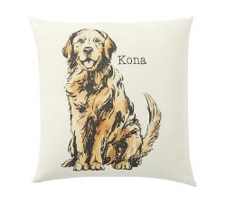 Personalized Dog Linen Pillow Cover