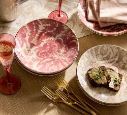 Stella Damask Stoneware Salad Plates - Set of 4