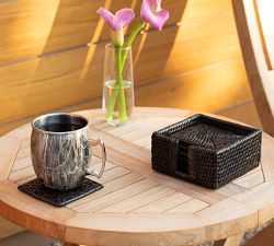 Tava Handwoven Square Coasters with Holder