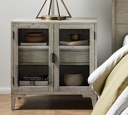 Geary Marble Top Cabinet Nightstand