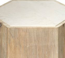Montclaire Geometric Marble Accent Table (17")