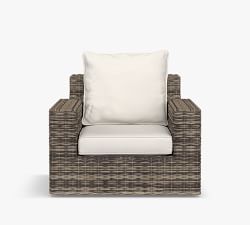Torrey Wicker Square Arm Swivel Outdoor Lounge Chair