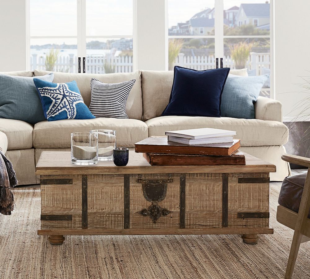 Kaplan Rectangular Reclaimed Wood Lift-Top Coffee Table (52
