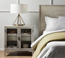 Geary Marble Top Cabinet Nightstand