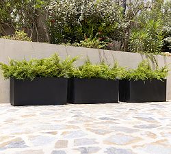 Lightweight Handcrafted Fiber Stone Long Box Indoor/Outdoor Planters