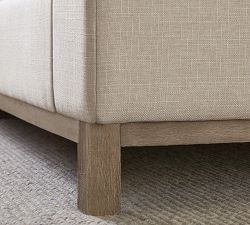 Jake Upholstered Platform Sleigh Bed with Wood Base