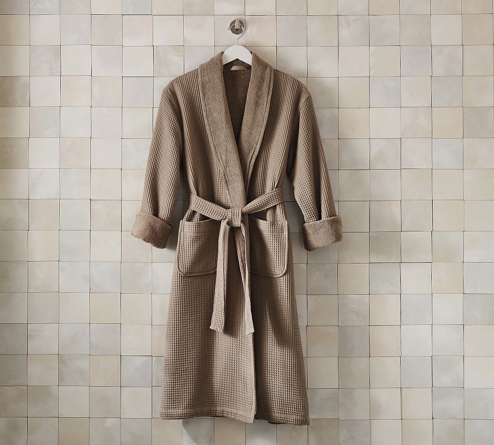 Waffle Weave Resort Robe - Walnut, Small