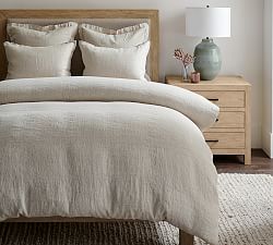 European Ribbed Linen Duvet Cover