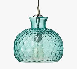 Open Box: Burling Textured Glass Pendant - Blue