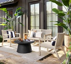 Indio Coastal Mahogany &amp; Rope Outdoor Loveseat (52")