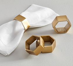 Bleecker Geo Metal Napkin Rings - Set of 4
