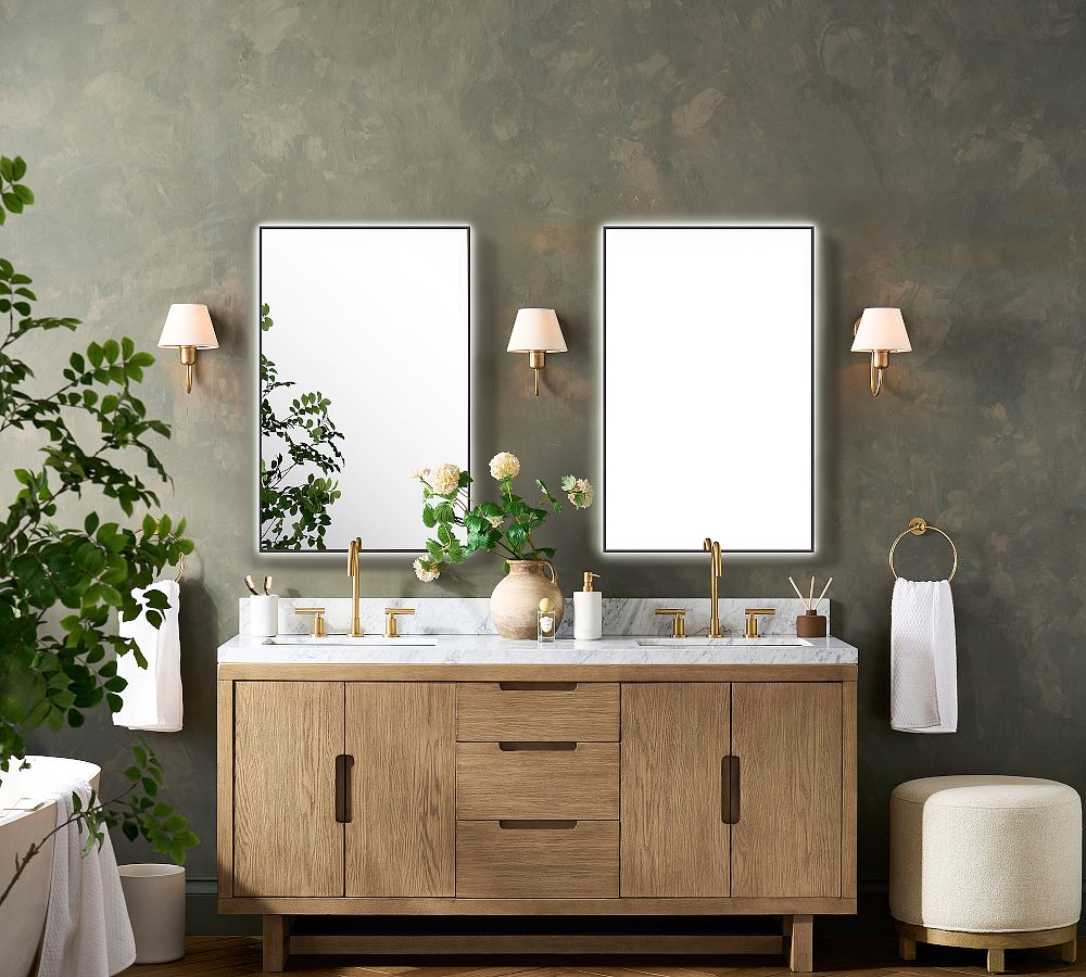 Dora Rectangular Lighted LED Mirror | Pottery Barn