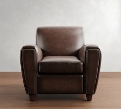 Manhattan Square Arm Leather Recliner