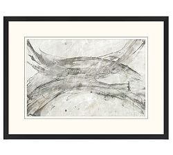 Gray Brushstrokes Abstract Framed Print