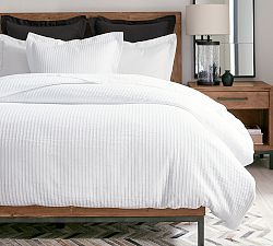 Striped Matelasse Organic Cotton Duvet Cover