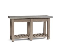 Abbott Concrete &amp; Acacia Rectangular Outdoor Console Table (55")