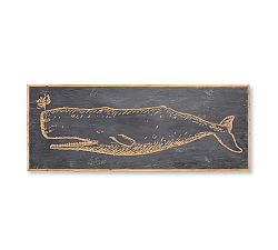 Carved Wood Whale Wall Art