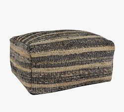 Harlan Handwoven Striped Pouf