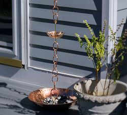 Tumbled Copper Rain Chain Basin