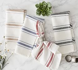 Zig Dobby Striped Cotton Napkins - Set of 6