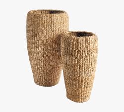 Andria Handwoven Tall Seagrass Planters - Set of 2