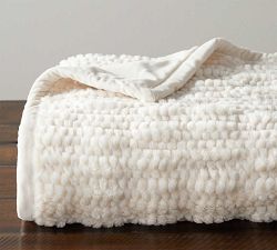 Faux Fur Honeycomb Throw