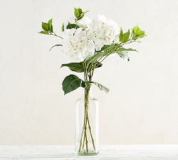 Faux Hydrangea Stem - White