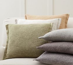 Fold Over Linen Pillow Cover