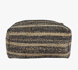 Harlan Handwoven Striped Pouf