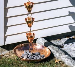Tumbled Copper Rain Chain Basin