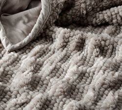 Faux Fur Honeycomb Throw