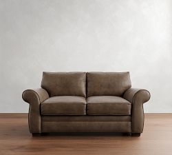 Pearce Roll Arm Leather Sofa (73"&ndash;99")