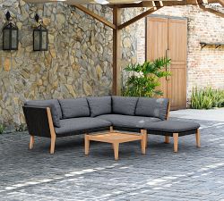 Winnipeg Eucalyptus Outdoor Sectional Set with Coffee Table