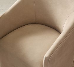 Baldwin Leather Barrel Back Dining Chair