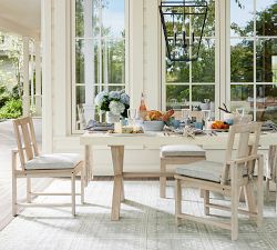 Indio Concrete &amp; Eucalyptus X-Base Outdoor Dining Table (72")