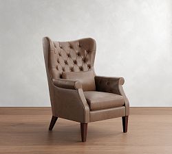 Champlain Tufted Roll Arm Leather Chair