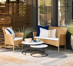 Delaney Marble Round Nesting Outdoor Coffee Table