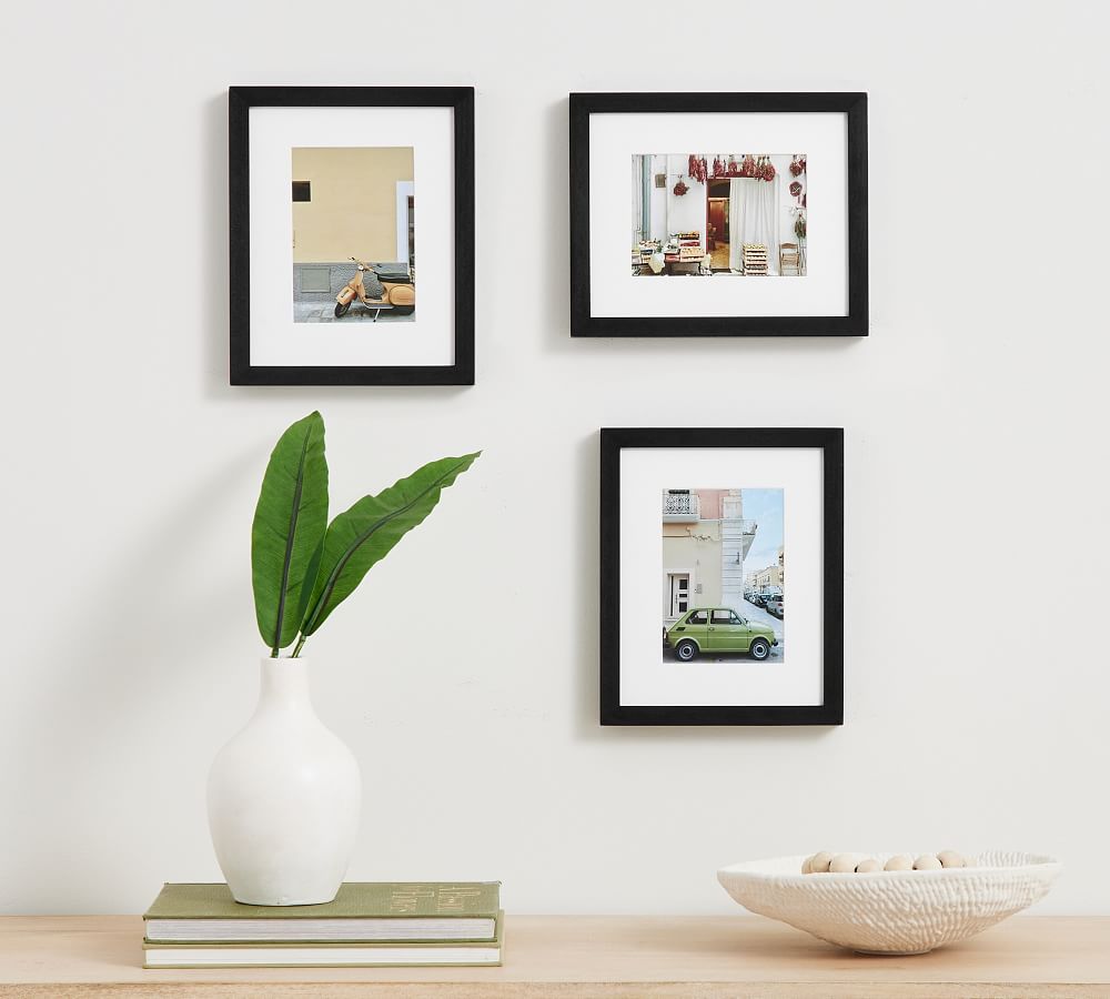 Wood Gallery Frames - 9x11 - Set of 3, 9"x11" Overall - Black