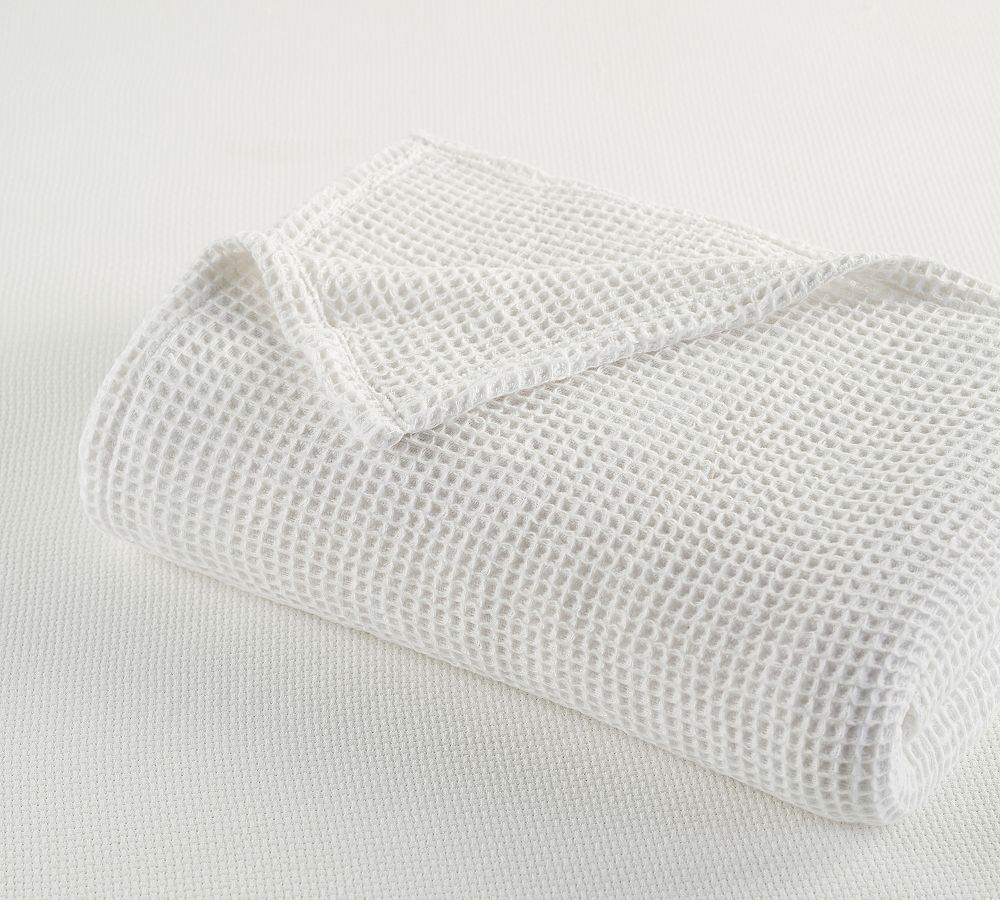 Waffle Weave Blanket - White, Full/Queen