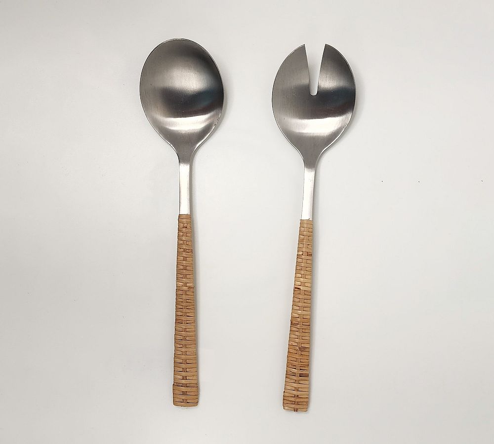 Tava Handwoven Stainless Steel Serving Set - Set of 2 - Set of 2 - Honey
