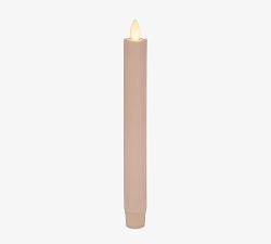 Open Box: Premium Flickering Flameless Wax Taper Candle, Single 8" - Cameo Rose