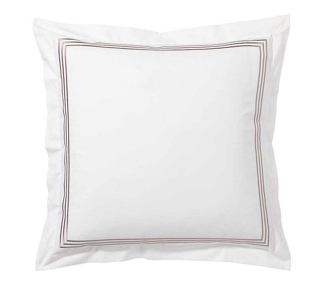 Grand Organic Percale Sham - Simply Taupe, Euro, Set of 2