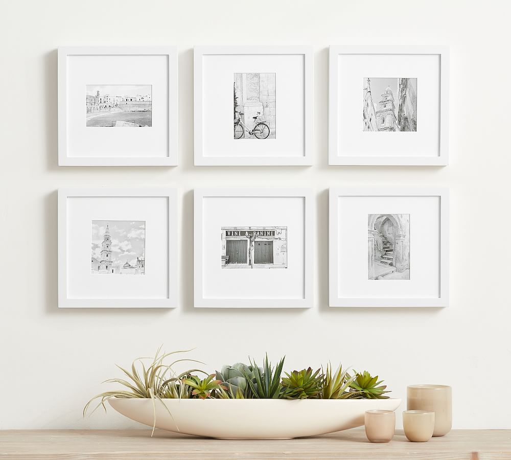 Wood Gallery Frames - 10"x10" Overall (4"x6", 5"x5" Opening) - White