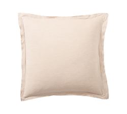 Open Box: Belgian Flax Linen Double Flange Sham, Euro Set of 3 - Rosewater