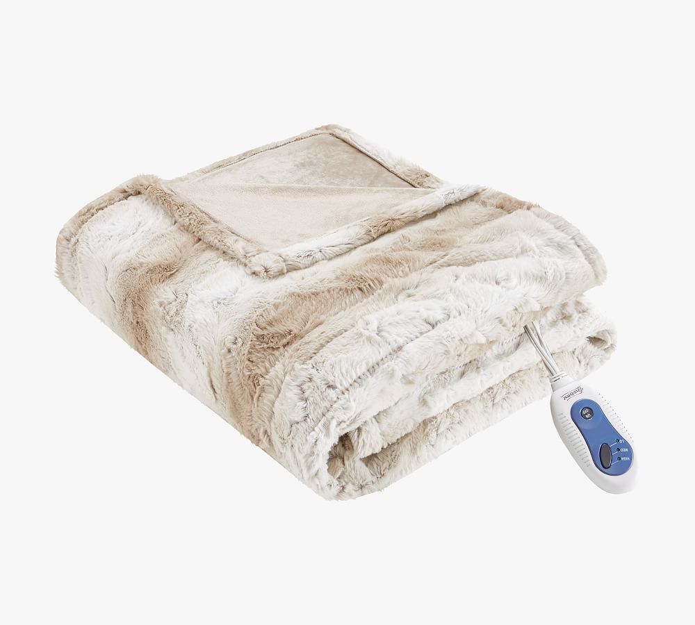 Beautyrest® Heated Oversized Faux Fur Throw - Sand, 50" x 70"