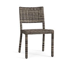 Open Box: Torrey All-Weather Wicker Stackable Outdoor Dining Chair - Charcoal Gray